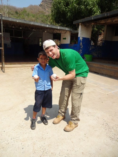 Chris Kincaid with a new friend in Aguacayo.
