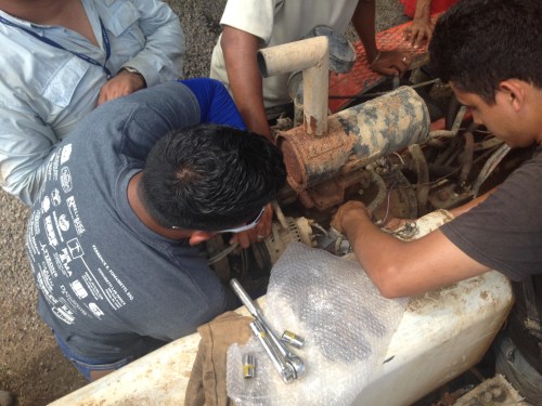 In addition to the broken chain, the starter had to replaced. The LWI staff managed to locate what was very likely the one and only starter in the country for our rig. It set us back a couple of hours but we prevailed in the end.