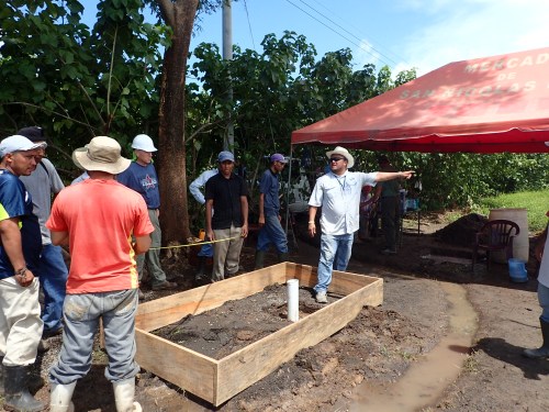 Setting the form around the well.